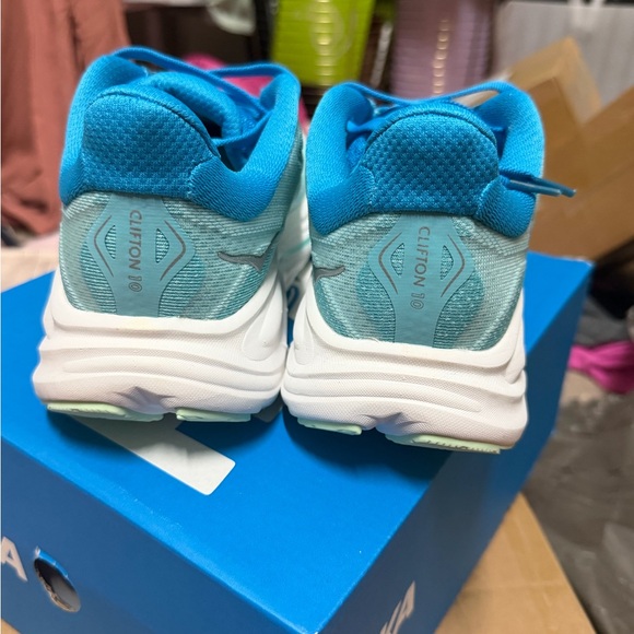 Hoka Athletic Shoes in Aqua Blue and White - Picture 5 of 10